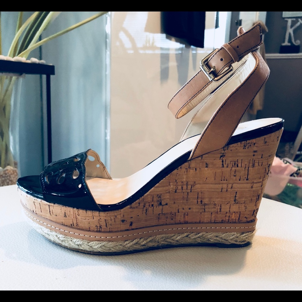 NINE WEST CORK WEDGE SANDALS